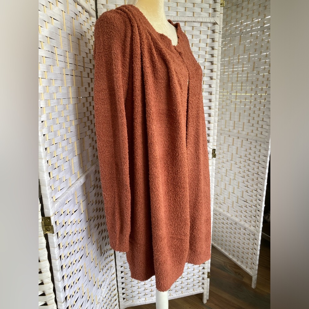 NWT Hem & Thread Cloud Brushed Luxe Soft Cardigan Beautiful Rust Color - Picture 6 of 15